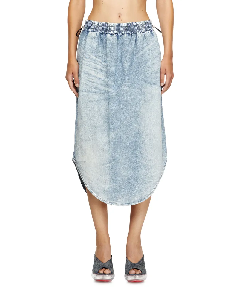 Diesel Midirock aus marmoriertem Denim - Röcke - Damen - Blau Blau