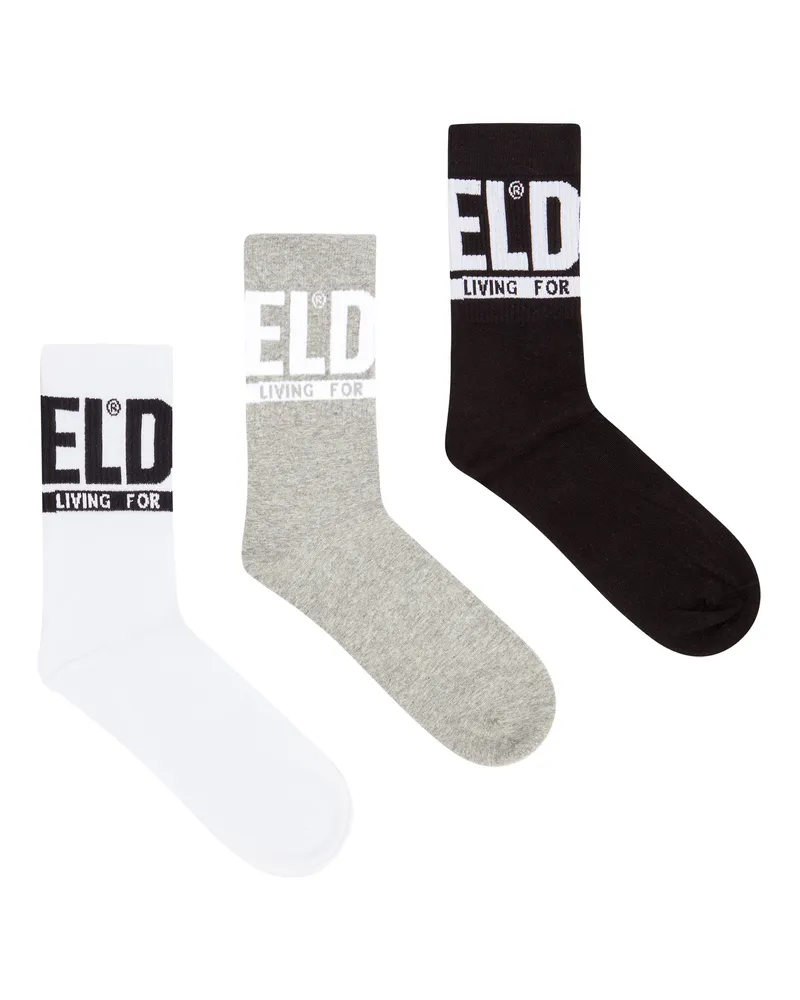 Diesel Socken mit Logo-Bündchen im Dreierpack - Socken - Herren - Bunt Bunt