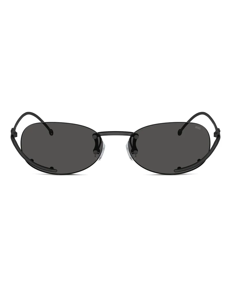 Diesel Ovaler Modell Brille - Sonnenbrille - Unisex - Schwarz Schwarz
