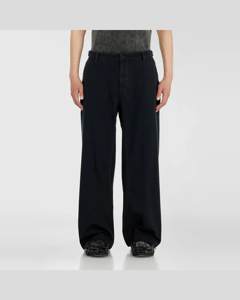 Diesel Baumwoll-Ripstop-Hose mit seitlichen Schnallen - Hosen - Herren - Schwarz Schwarz