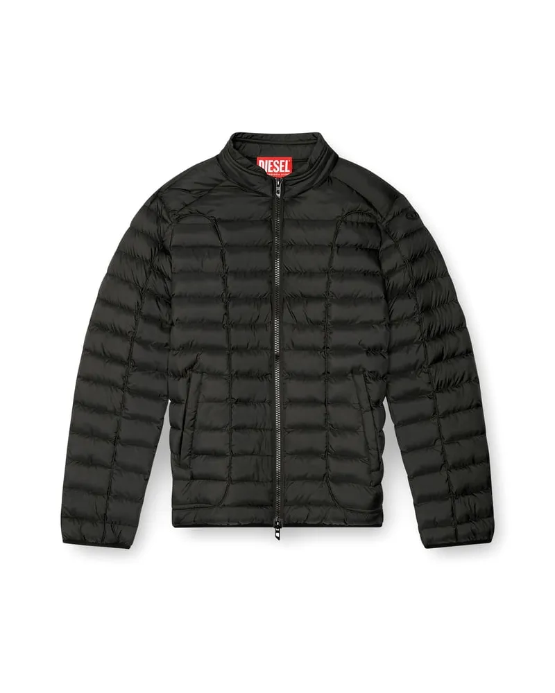 Diesel Pufferjacke aus leichtem Nylon - Winterjacken - Herren - Schwarz Schwarz