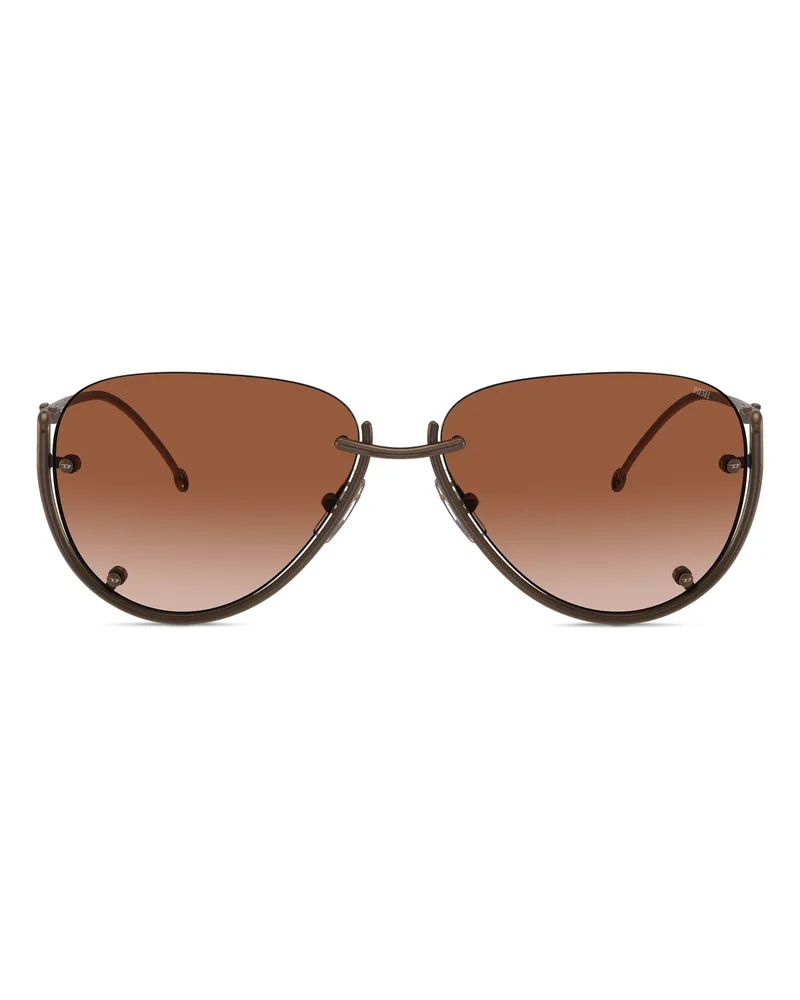 Diesel Brille in Pilotenform - Sonnenbrille - Unisex - Braun Braun