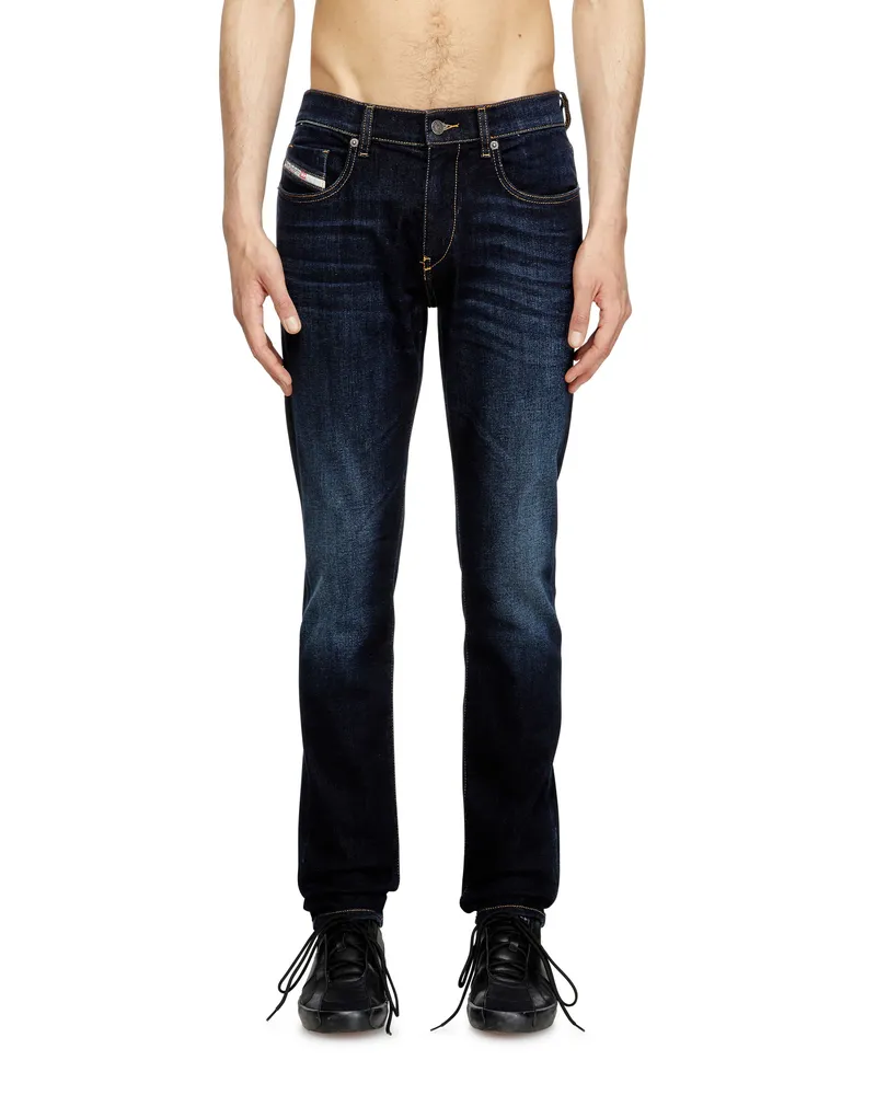 Diesel Slim Jeans Regular Waist 2019 D-Strukt, Dunkelblau, Reißverschluss Blau