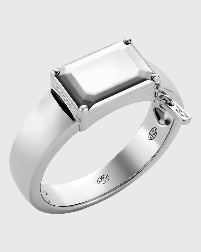 Diesel Sterlingsilber-Zentralfokus-Ring - Ringe - Unisex - Silber Silber