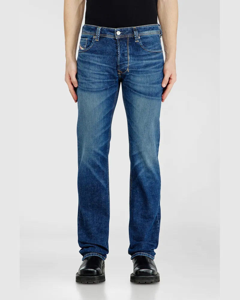 Diesel Regular Jeans Low Waist 1985 Larkee, Dunkelblau, Knopfverschluss Blau