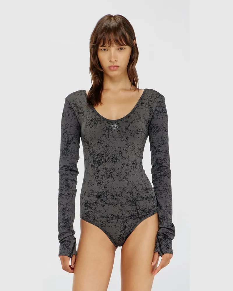 Diesel Rückenfreier Bodysuit mit utility-print - Bodys - Damen - Schwarz Schwarz