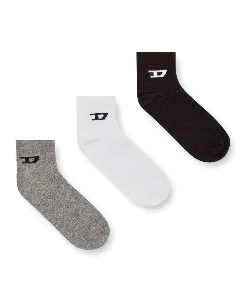 Diesel Fersensocken im Dreierpack mit D-Logo - Socken - Herren - Bunt Bunt