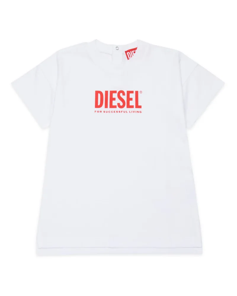 Diesel Baumwoll-T-Shirt mit Logoprint - Out of water - Damen - Weiss Weiss