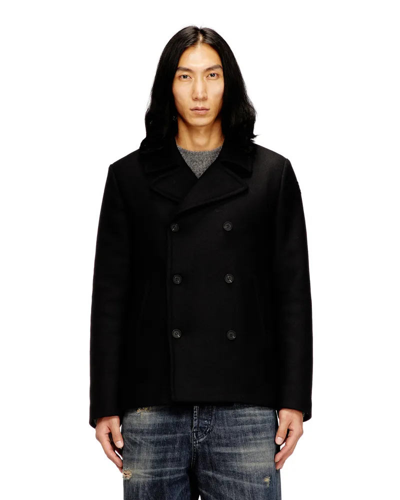 Diesel Cabanjacke aus gefilztem Wollgemisch - Winterjacken - Herren - Schwarz Schwarz