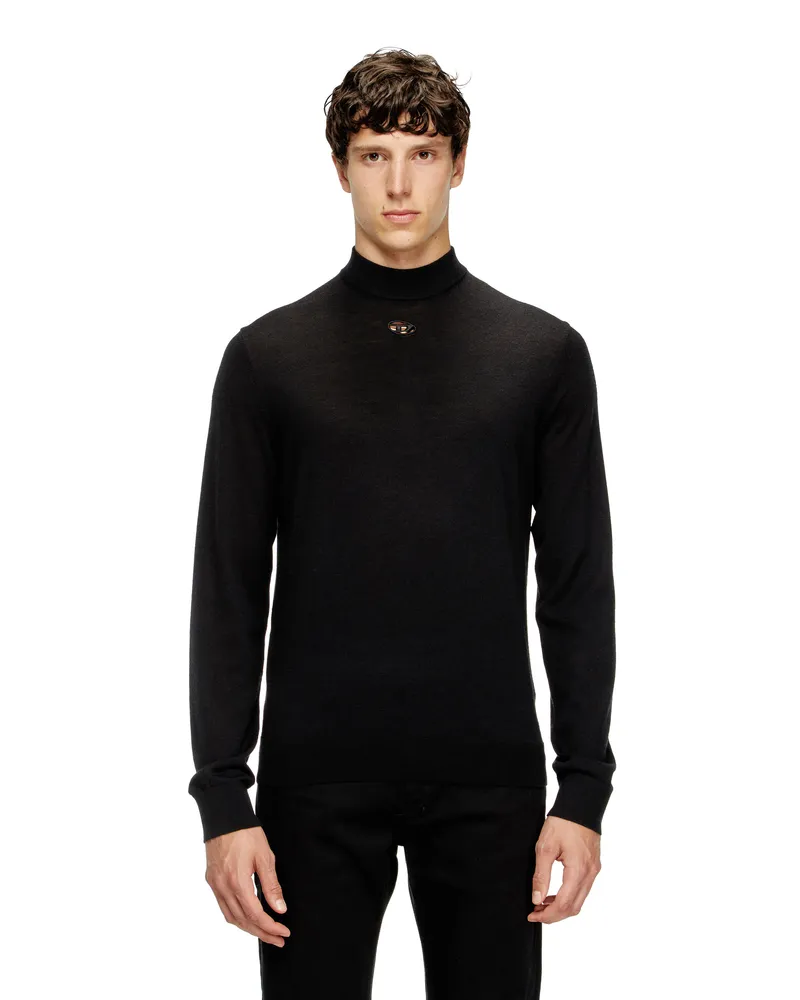 Diesel Rollkragenpullover aus Wolle - Strickwaren - Herren - Schwarz Schwarz