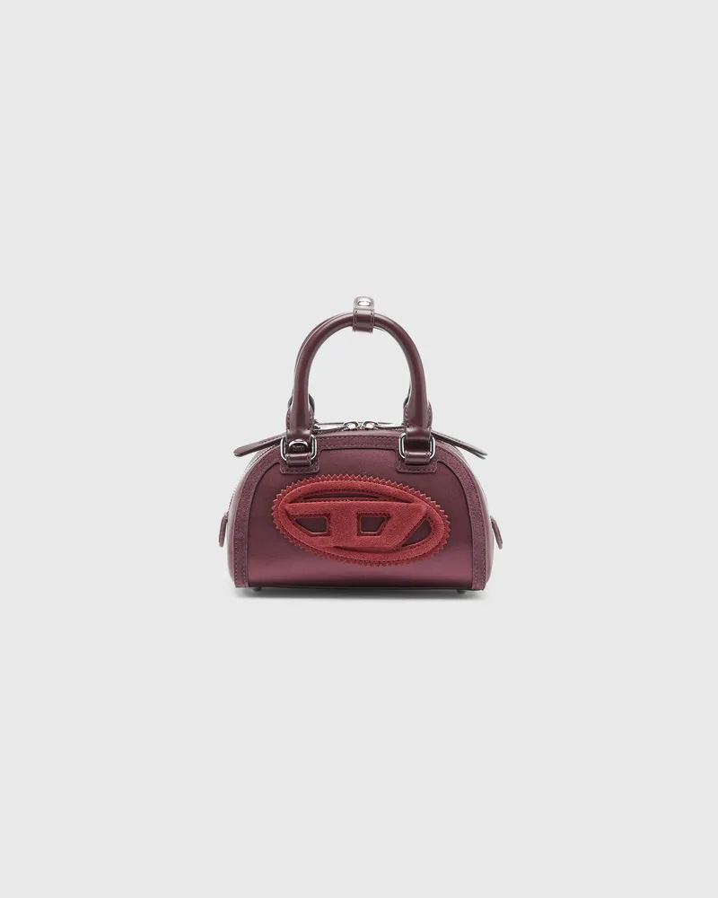Diesel 1DR Dome - Kleine-Umhängetasche aus Satin und Velours - Schultertaschen - Damen - Rot Rot