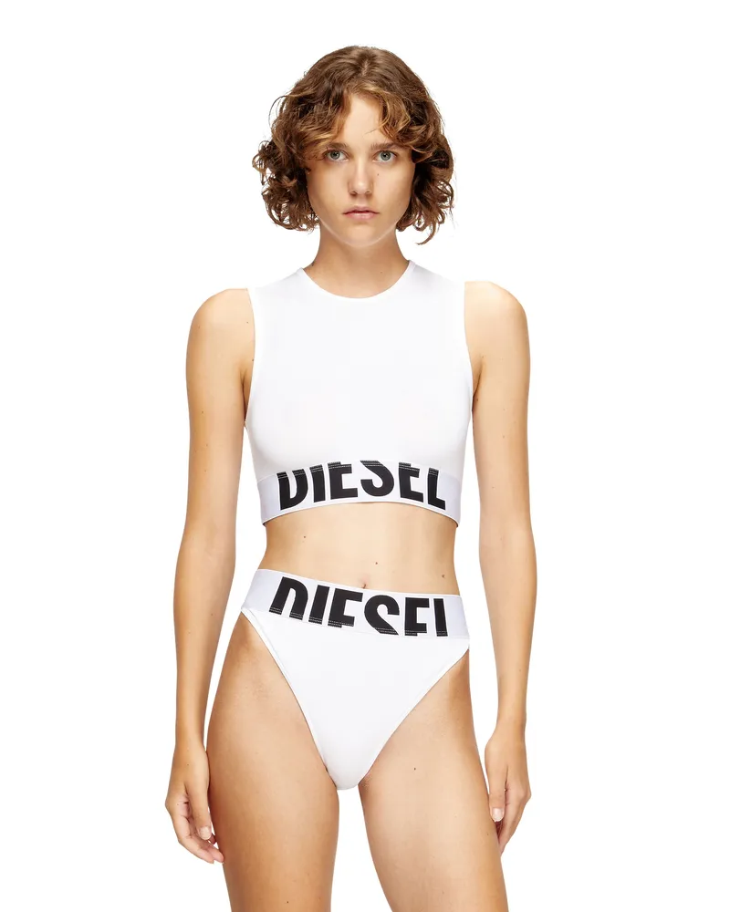 Diesel Verkürztes Tanktop mit Cut-off-Logo - Oberteile - Damen - Weiss Weiss