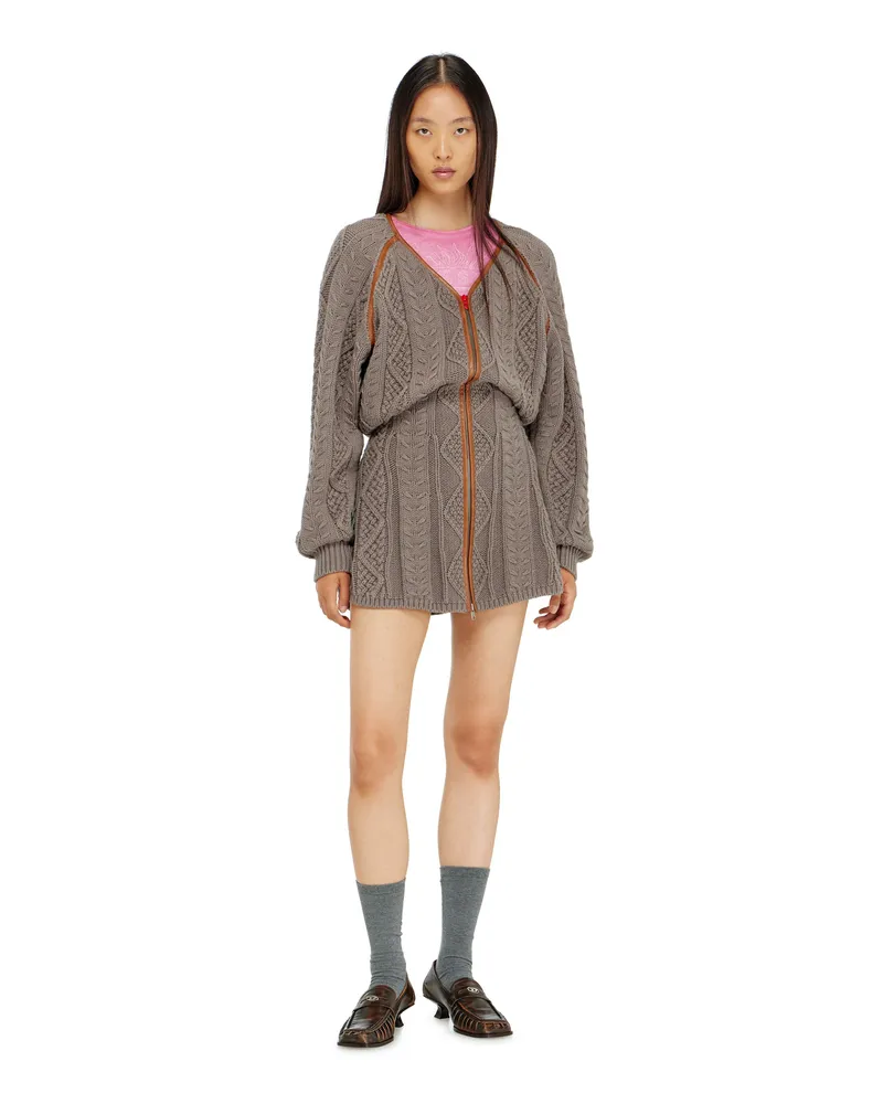 Diesel Mini-Strickkleid im Zopfmuster - Kleider - Damen - Grau Grau