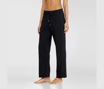 Aufgeraute Sweathose mit offenen Säumen - Hosen - Damen - Schwarz