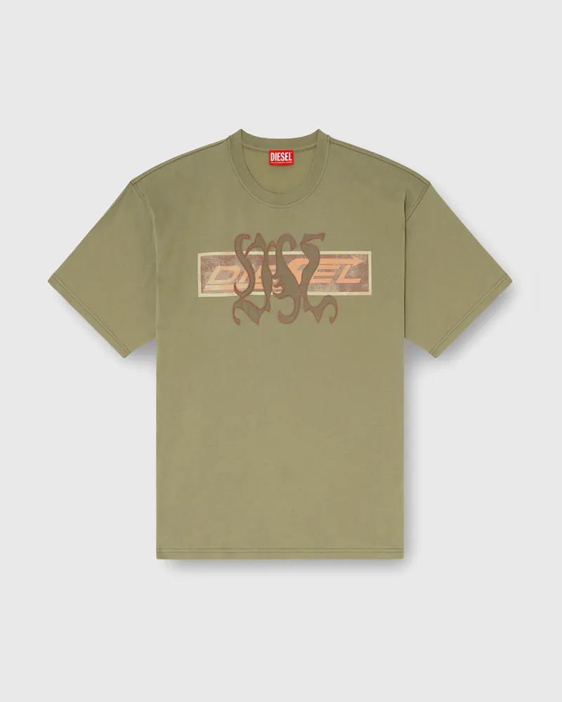Diesel T-shirt mit printed Graphic und patches - T-Shirts - Herren - Grün Grün