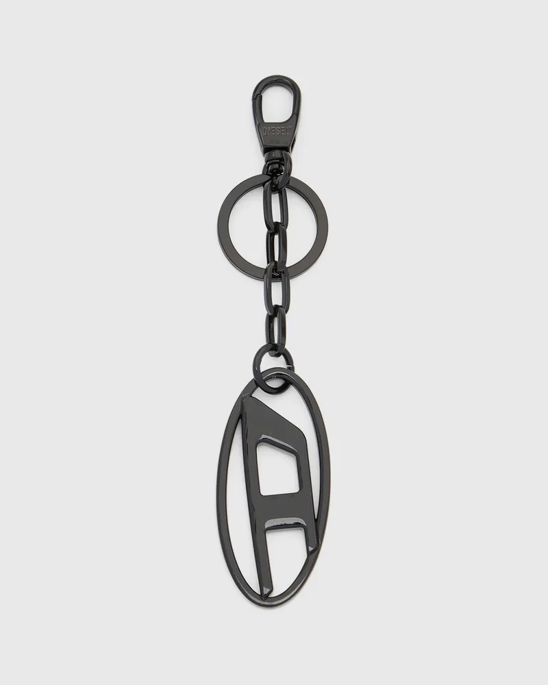 Diesel Schlüsselanhänger aus Metall mit Logo-Plakette - Charms und Schlüsselanhänger - Unisex - Schwarz Schwarz
