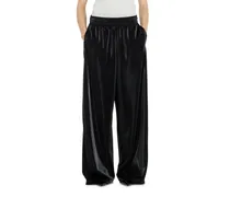 Sweatpants aus glänzendem Piquet-Stoff - Hosen - Damen - Schwarz