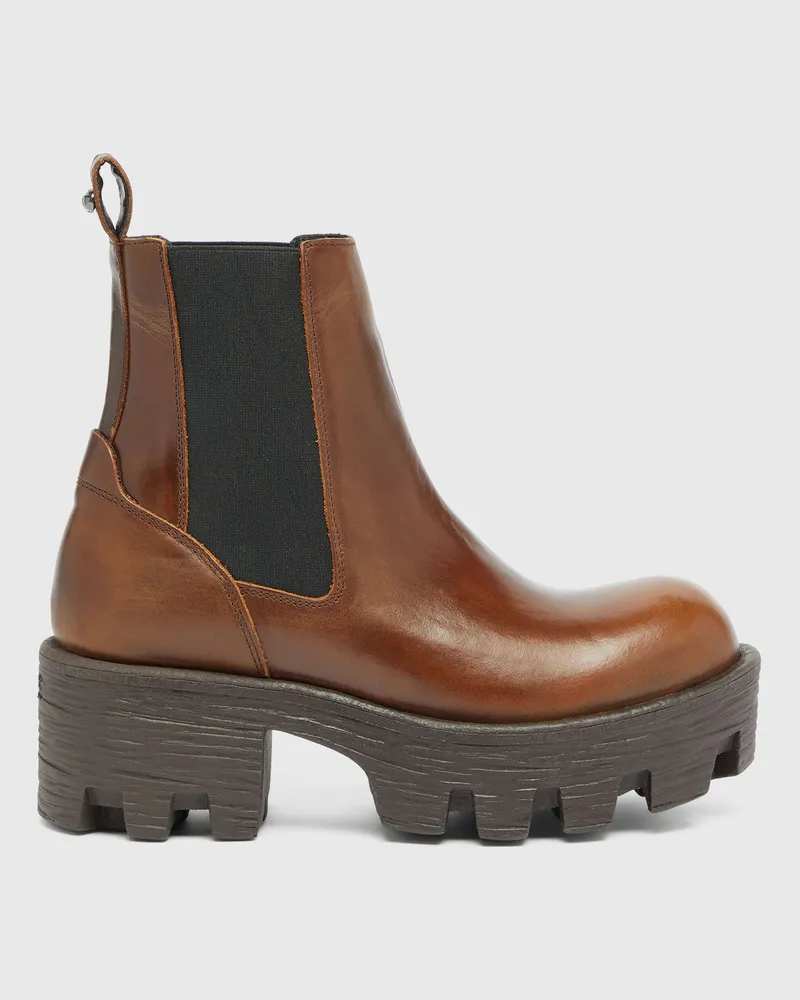 Diesel D-Hammer-Chelsea Boots aus Leder - Stiefel - Damen - Braun Braun