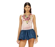 Strickweste aus Wollmischung mit Blumenmuster - T-Shirts - Damen - Rosa