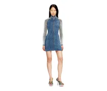 Rollkragenkurzes Kleid aus Indigo-Strick - Kleider - Damen - Blau