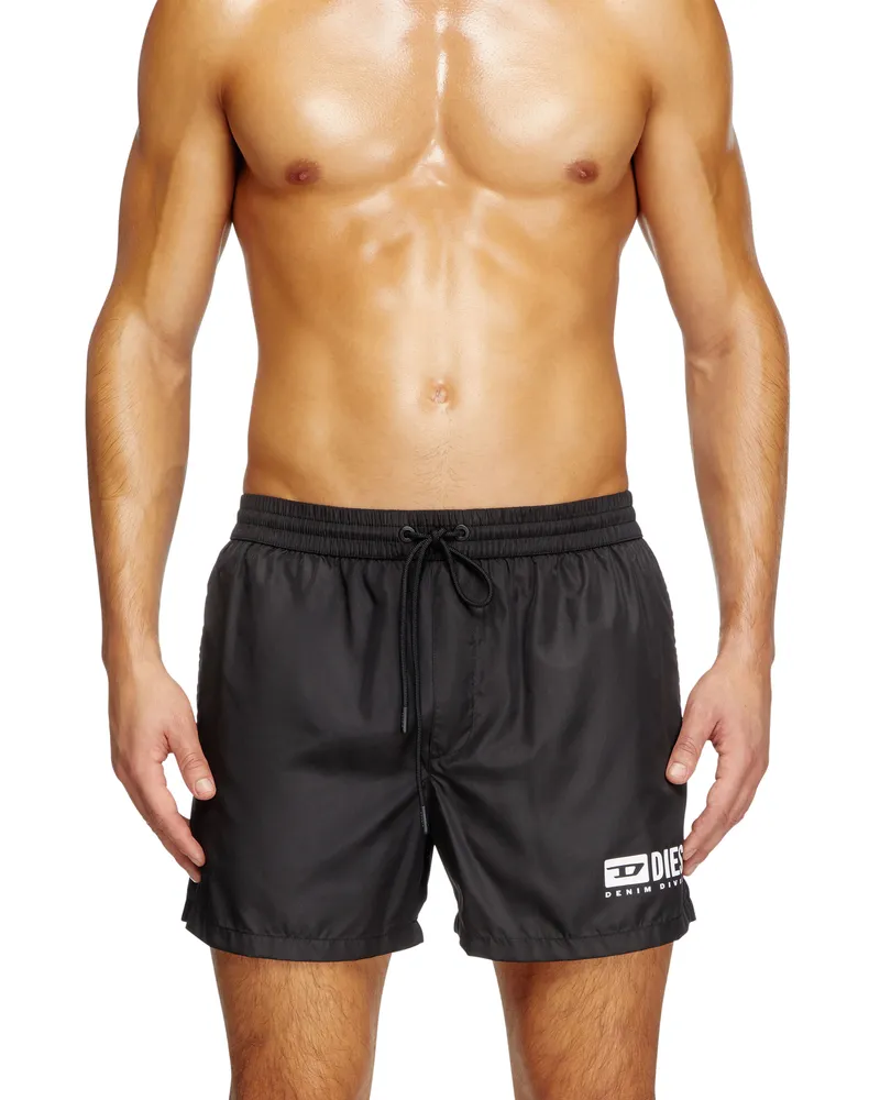 Diesel Mittellange Badeshorts mit Logo-Print - Badeshorts - Herren - Schwarz Schwarz