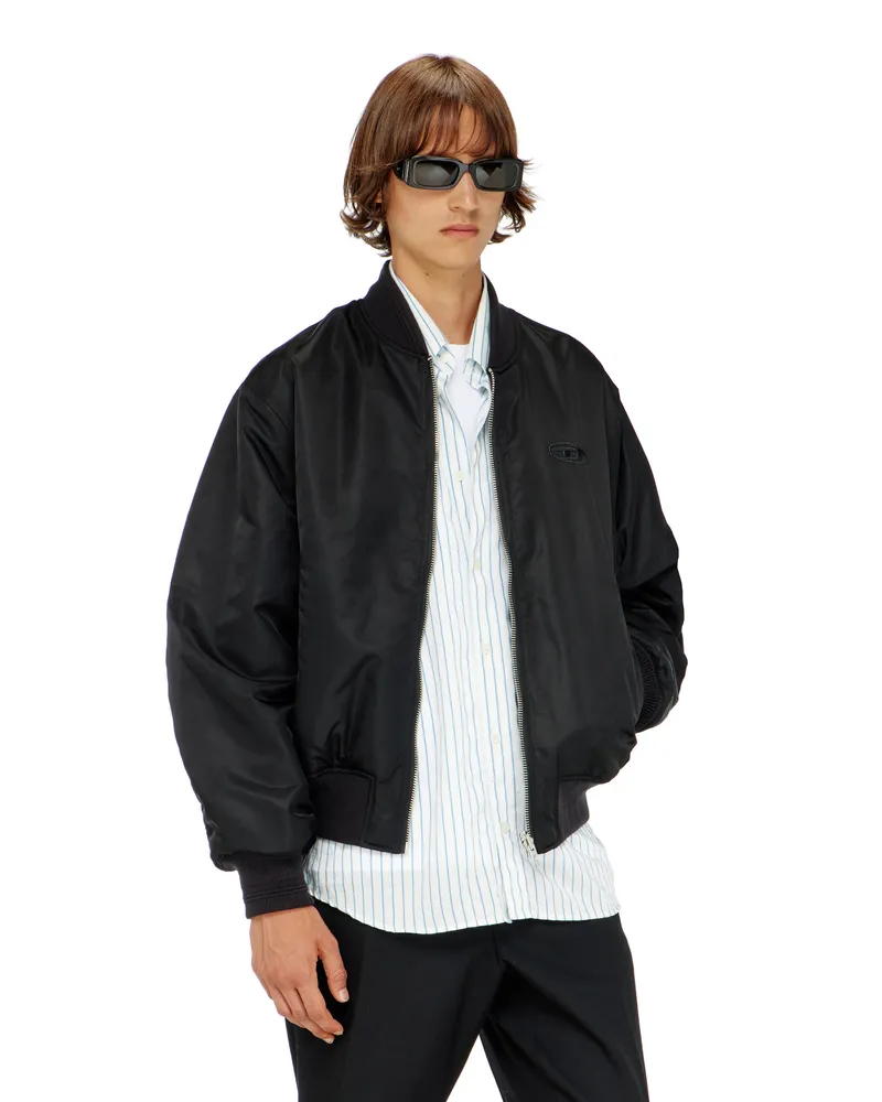 Diesel Gesteppte Bomberjacke mit Oval-D-Stickerei - Winterjacken - Herren - Schwarz Schwarz