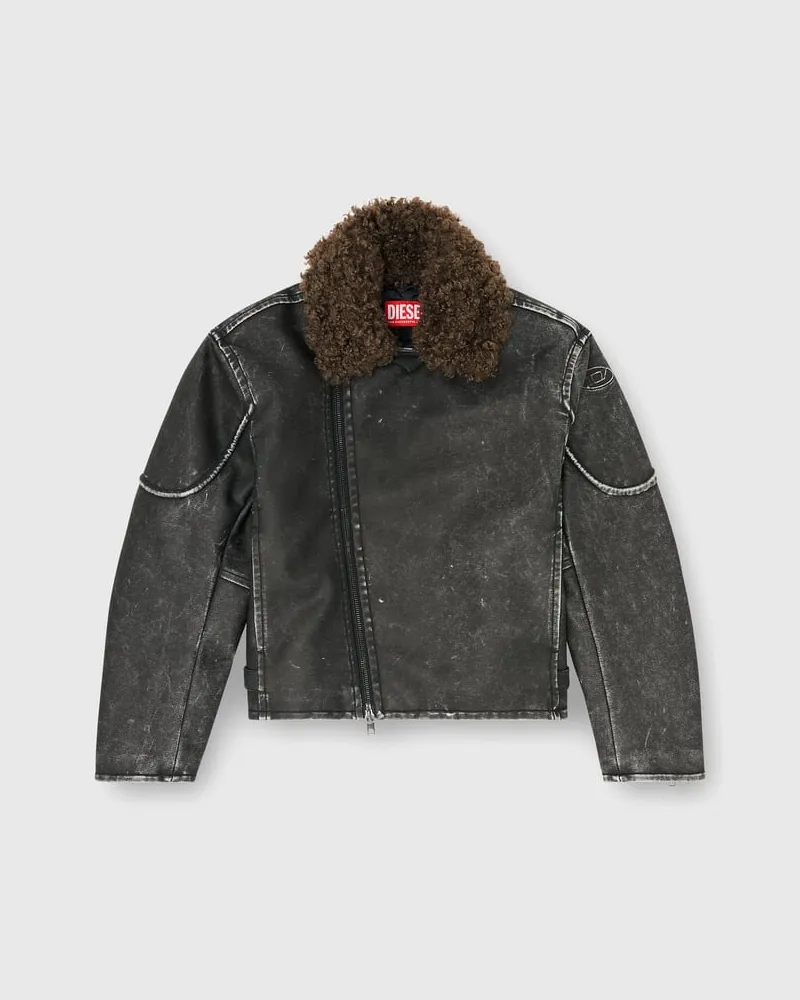 Diesel Biker jacket mit abnehmbarem Kragen - Jacken - Herren - Grau Grau