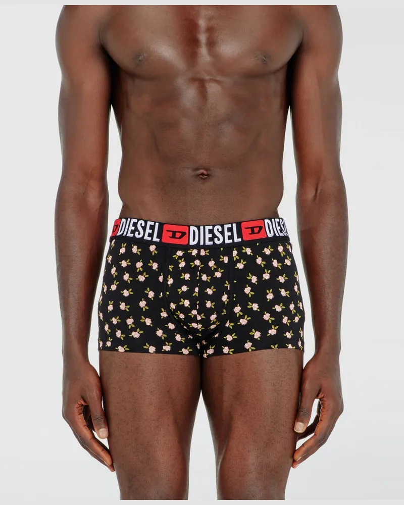 Diesel 3er-Pack Stretch-Baumwoll-Trunks mit Blumenmuster - Boxershorts - Herren - Schwarz Schwarz