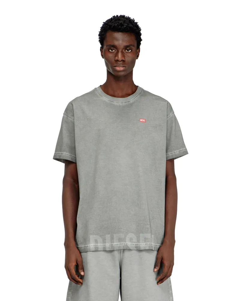 Diesel T-Shirt aus Baumwolle mit Rundhalsausschnitt und Druck - T-Shirts - Herren - Grau Grau