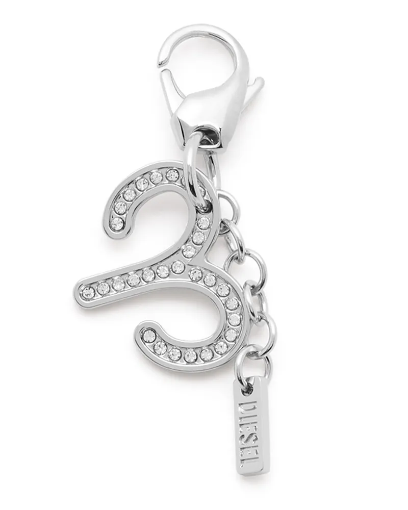 Diesel Metall-Anhänger „Aries" mit Strasssteinen - Charms und Schlüsselanhänger - Unisex - Silber Silber