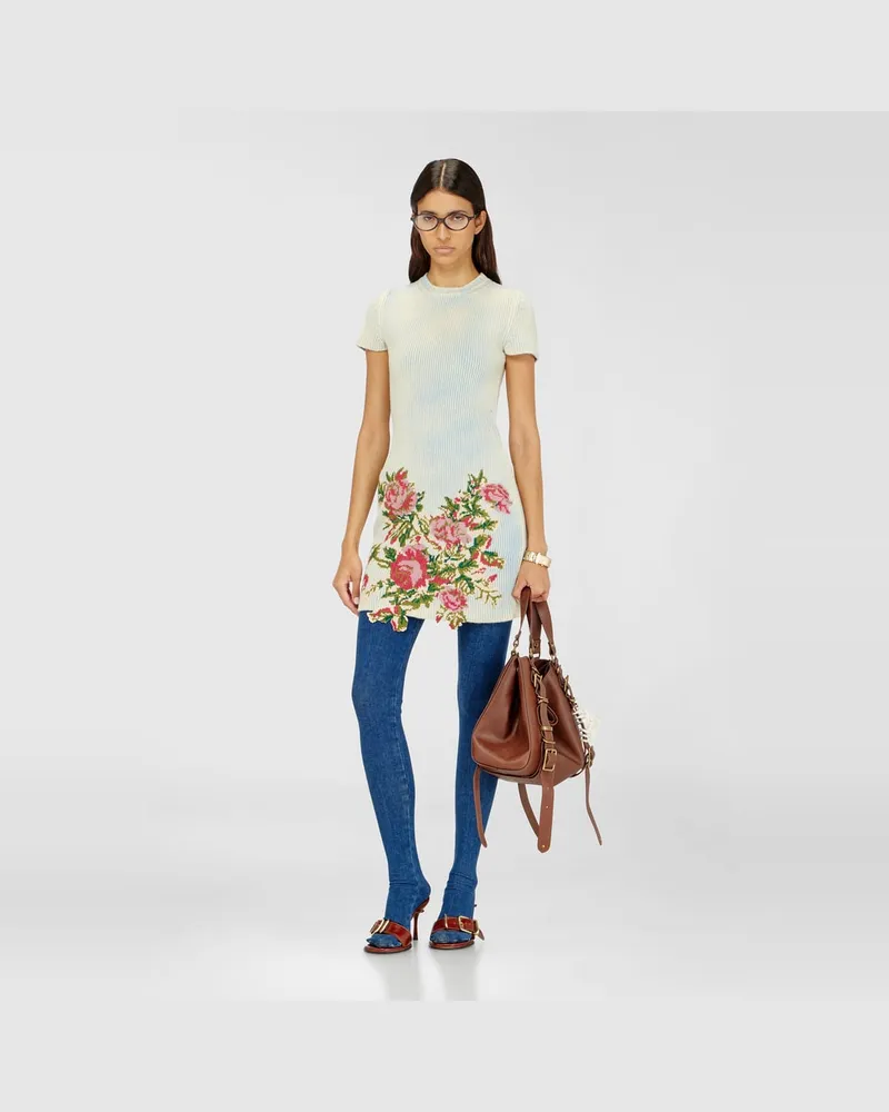 Diesel Kurzes Kleid aus Wollmischung mit Blumenmuster - Kleider - Damen - Bunt Bunt