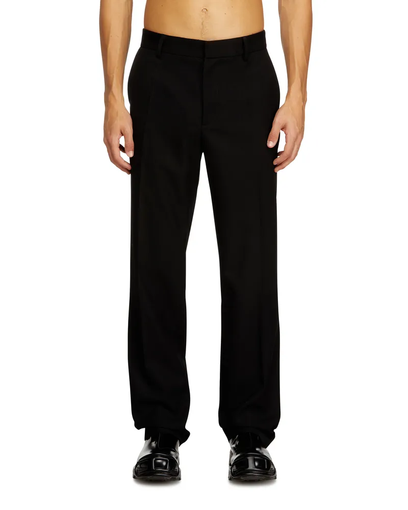 Diesel Wollmischung-Hose mit Metalletikett - Hosen - Herren - Schwarz Schwarz