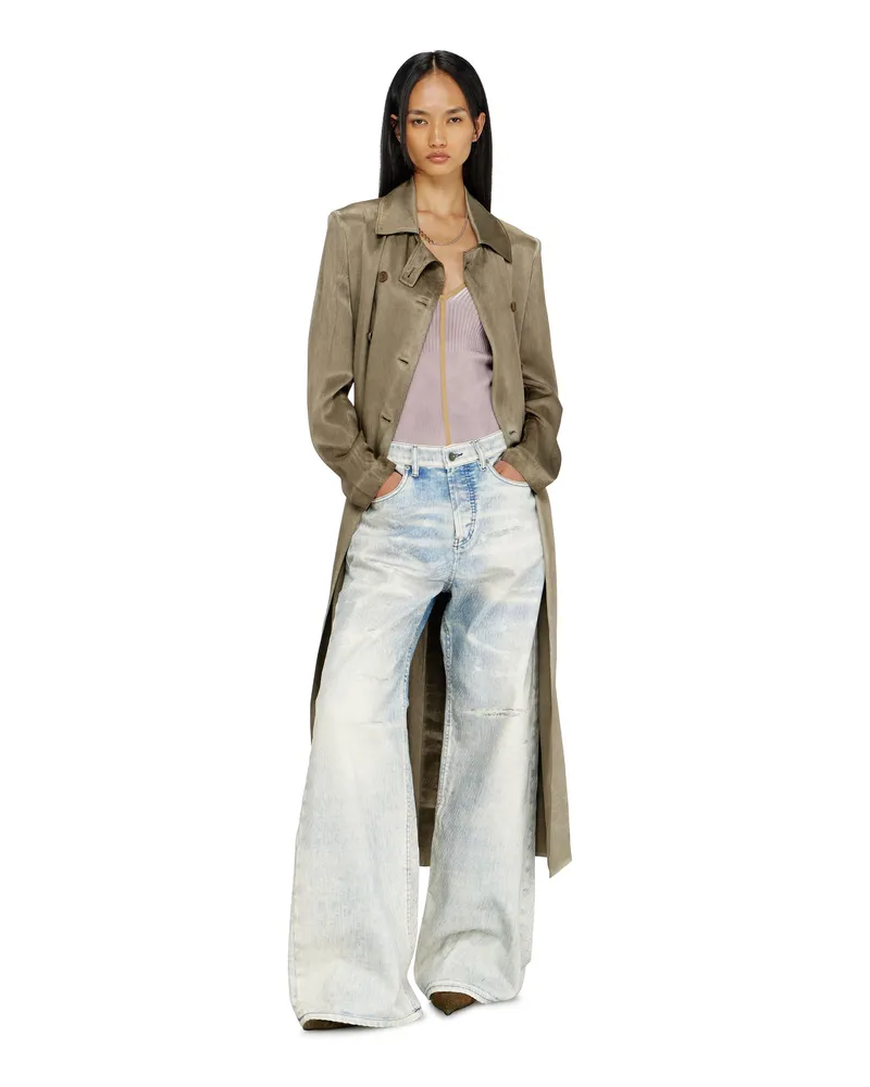 Diesel Trenchcoat aus geknittertem Satin - Jacken - Damen - Braun Braun