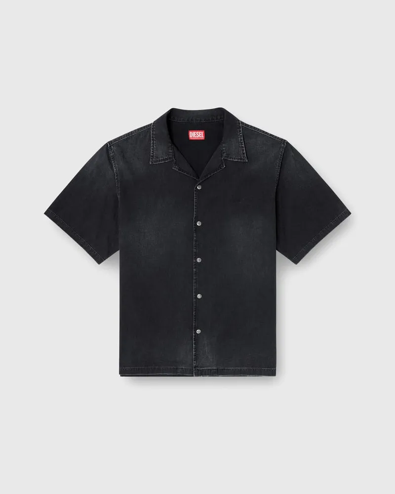 Diesel Denim-Hemd mit kurzen Ärmeln - Denimhemden - Herren - Schwarz Schwarz