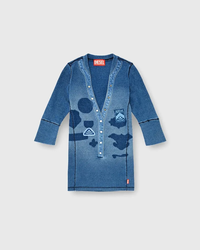 Diesel Henley-Top mit Shadow-Patch-Effekten - Oberteile - Damen - Blau Blau