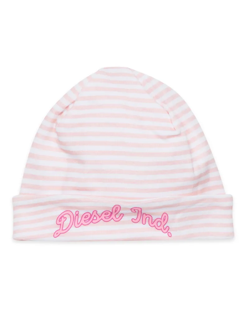 Diesel Beanie aus gestreifter Baumwolle - Weitere Accessoires - Unisex - Rosa Rosa