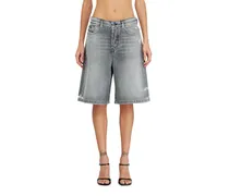 Jeansshorts mit ausgefransten Säumen - Kurze Hosen - Damen - Grau