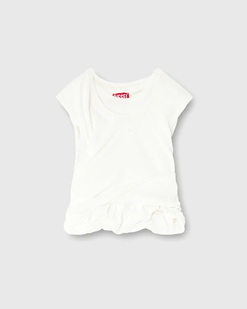 Diesel Tanktop aus doppellagigem Jersey mit Raffung - Oberteile - Damen - Weiss Weiss