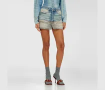 Denim-Minirock mit kontrastierendem Saum - Röcke - Damen - Bunt