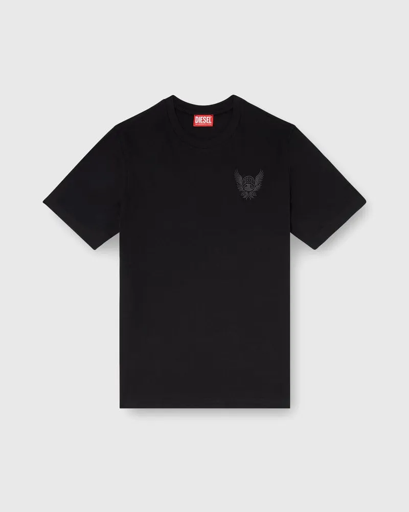 Diesel Baumwoll-T-Shirt mit Logo-Motiv auf der Brust - T-Shirts - Herren - Schwarz Schwarz