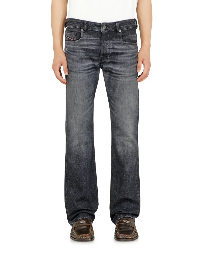Diesel Bootcut Jeans Low Waist 2007 Zatiny, Schwarz/Dunkelgrau, Knopfverschluss Schwarz