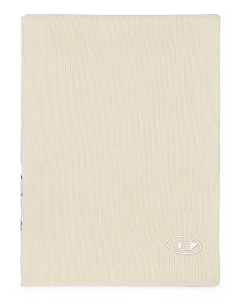 Diesel Gerippter Schal aus Wollmischgewebe - Schals - Unisex - Weiss Weiss