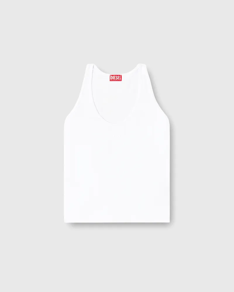 Diesel Geripptes Tanktop mit Oval D - T-Shirts - Damen - Weiss Weiss