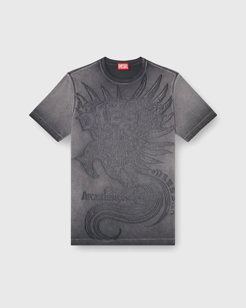 Diesel Jersey-T-Shirt mit geprägtem Motiv - T-Shirts - Herren - Grau Grau