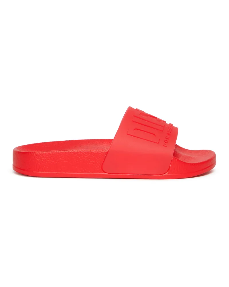 Diesel Pool-Slides aus semitransparentem Gummi - Schuhe - Unisex - Rot Rot