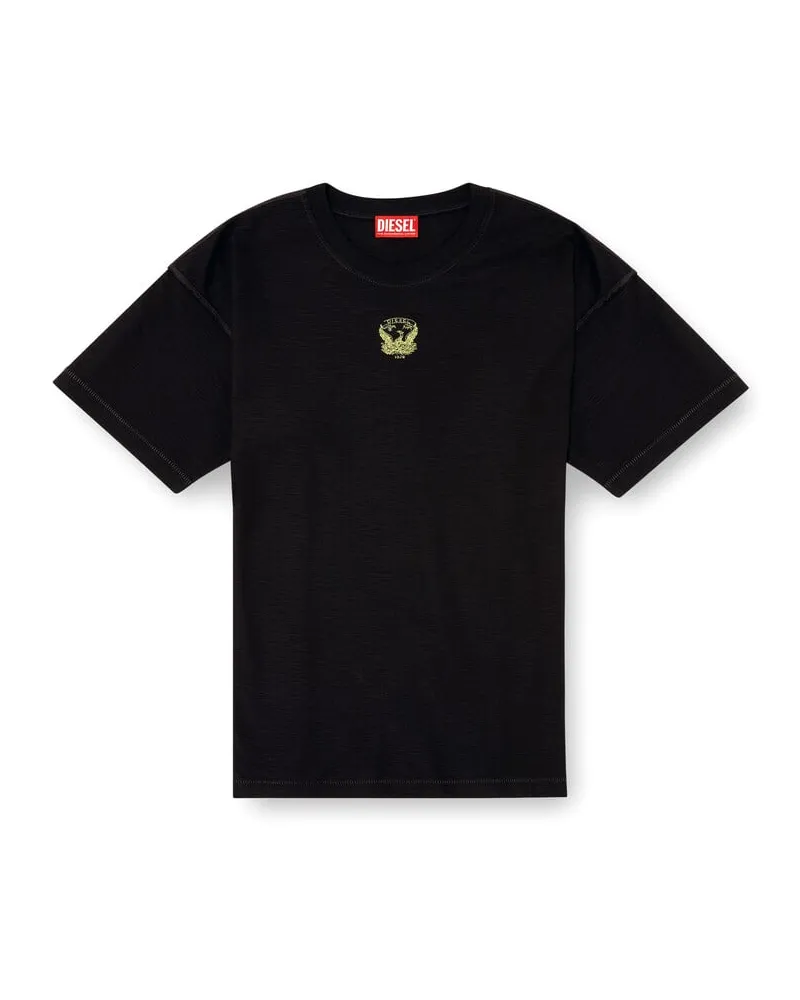 Diesel Sweatshirt mit gesticktem Phoenix - T-Shirts - Herren - Schwarz Schwarz