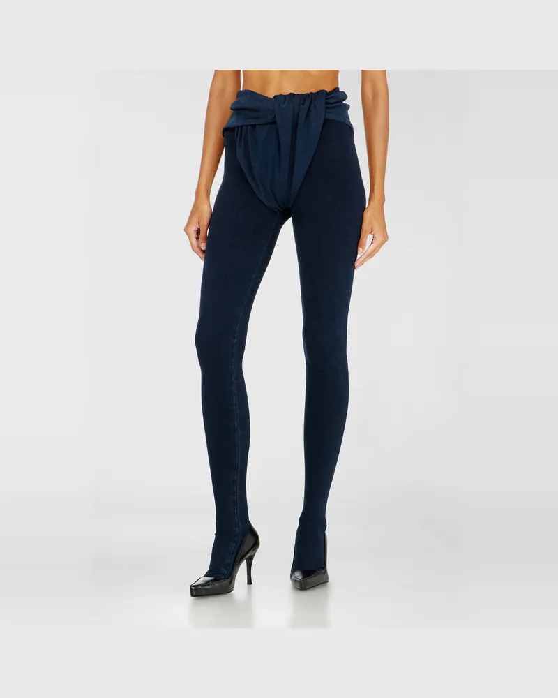 Diesel Skinny Jeans Regular Waist D-Velly, Dunkelblau, Elastischer Bund Blau