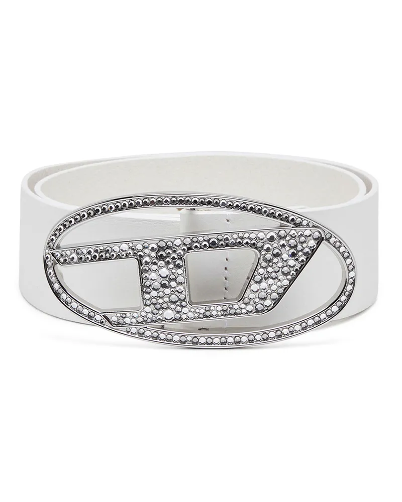 Diesel Gürtel aus Leder mit Strass - Gürtel - Damen - Weiss Weiss