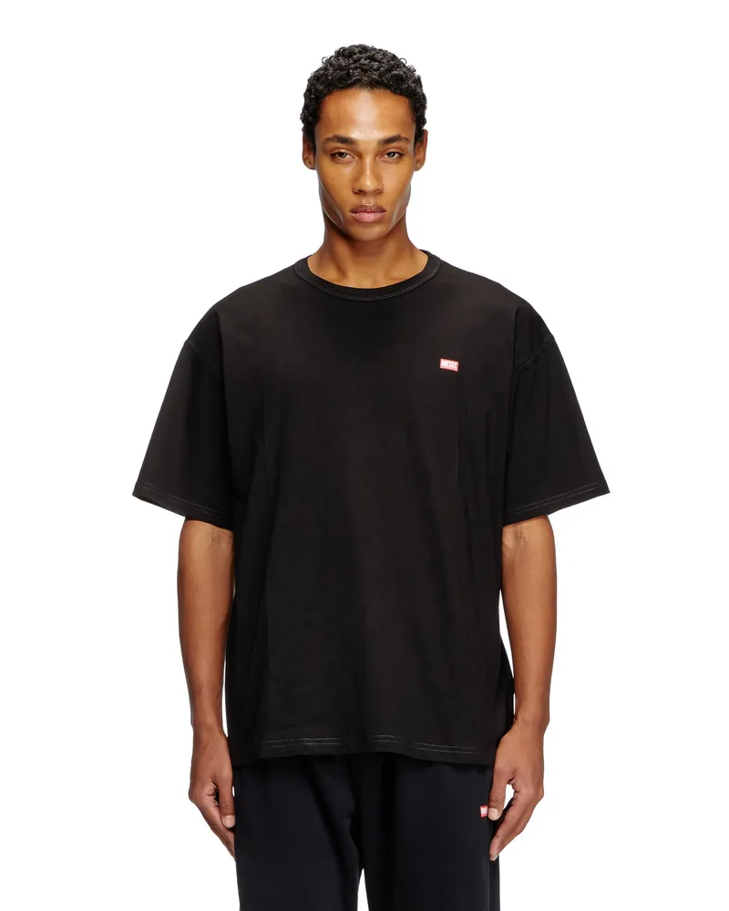 Diesel T-Shirt mit kleinem Logo - T-Shirts - Herren - Schwarz Schwarz