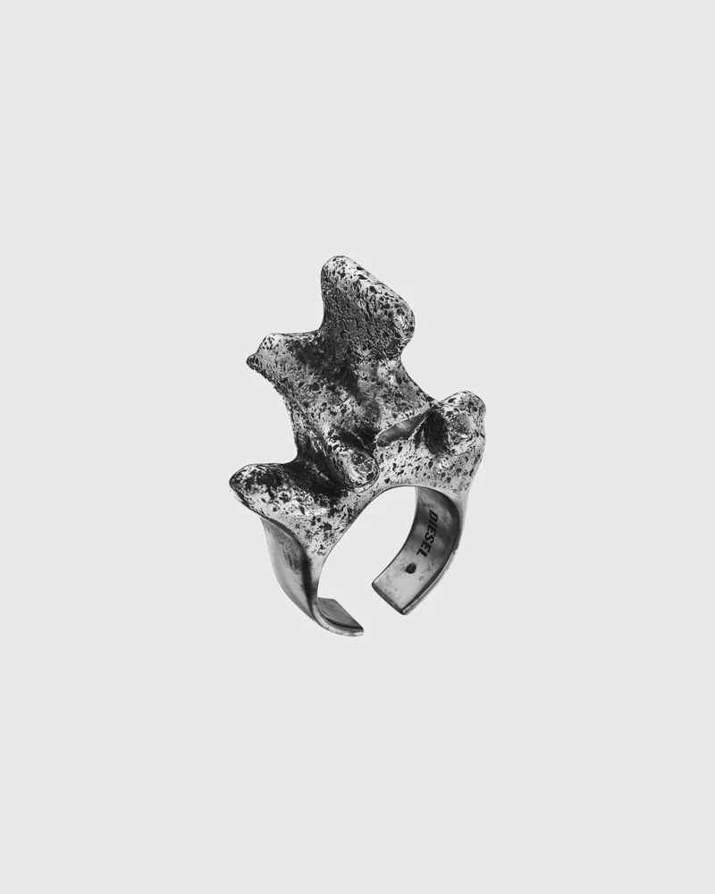 Diesel Ring mit silberfarbenem Mittelstück - Ringe - Unisex - Grau Grau